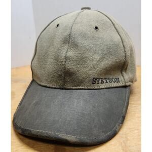 Stetson Baseball Cap Brown Canvas Outdoors Cap Gorp Adjustable Strap Back EUC